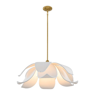 Elsie Six Light Pendant in Warm Brass