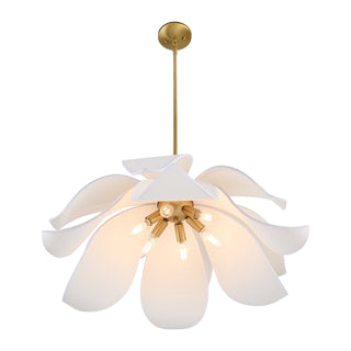 Elsie Six Light Pendant in Warm Brass