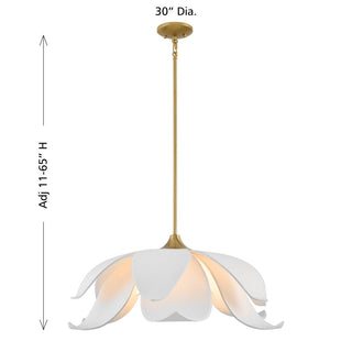 Elsie Six Light Pendant in Warm Brass
