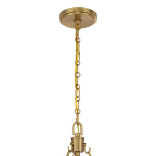 Catalan Four Light Pendant in Warm Brass
