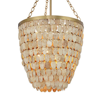 Catalan Four Light Pendant in Warm Brass