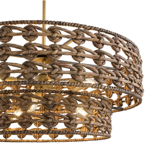 Silencio Seven Light Pendant in Riviera Brass