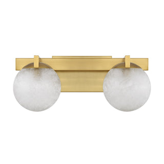 Darien Two Light Bathroom Vanity in Warm Brass