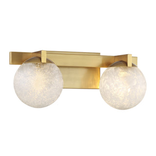 Darien Two Light Bathroom Vanity in Warm Brass