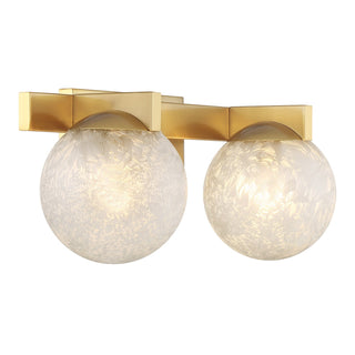 Darien Two Light Bathroom Vanity in Warm Brass