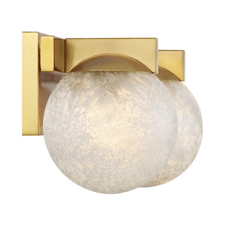 Darien Two Light Bathroom Vanity in Warm Brass
