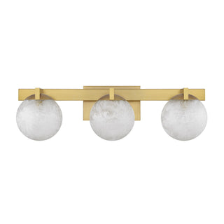 Darien Three Light Bathroom Vanity in Warm Brass