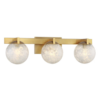 Darien Three Light Bathroom Vanity in Warm Brass