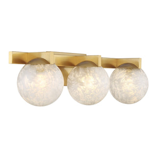 Darien Three Light Bathroom Vanity in Warm Brass