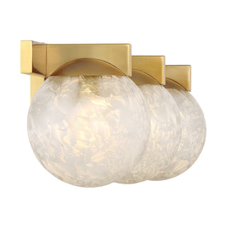 Darien Three Light Bathroom Vanity in Warm Brass