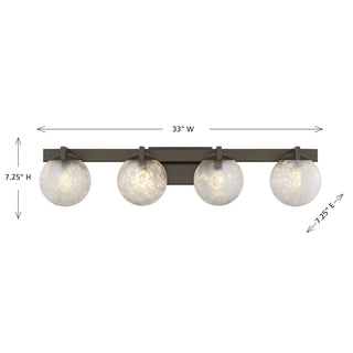 Darien Four Light Bathroom Vanity in Mediterranean Bronze