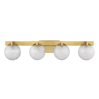 Darien Four Light Bathroom Vanity in Warm Brass