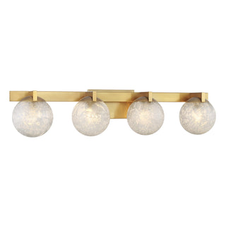 Darien Four Light Bathroom Vanity in Warm Brass