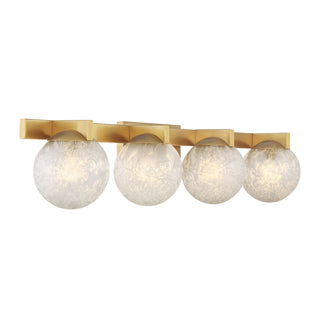 Darien Four Light Bathroom Vanity in Warm Brass