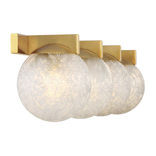 Darien Four Light Bathroom Vanity in Warm Brass