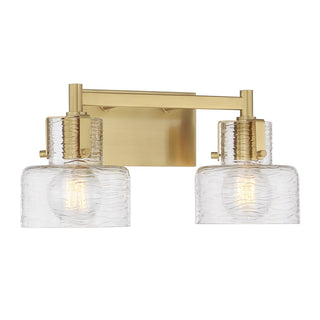 Dover Two Light Bathroom Vanity in Warm Brass