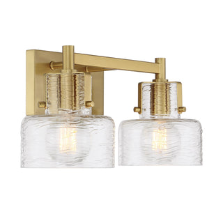 Dover Two Light Bathroom Vanity in Warm Brass