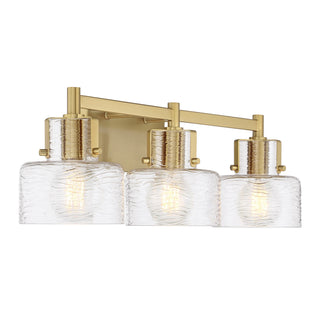Dover Three Light Bathroom Vanity in Warm Brass