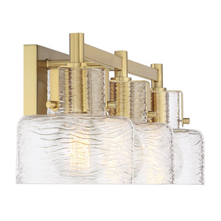 Dover Three Light Bathroom Vanity in Warm Brass