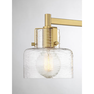 Dover Three Light Bathroom Vanity in Warm Brass
