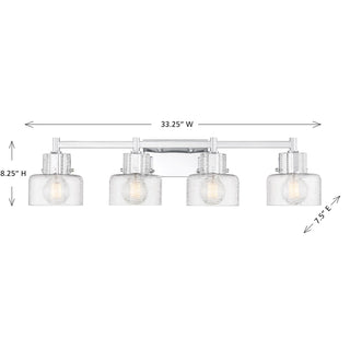 Dover Four Light Bathroom Vanity in Chrome