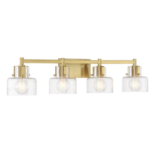 Dover Four Light Bathroom Vanity in Warm Brass