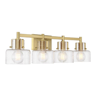 Dover Four Light Bathroom Vanity in Warm Brass