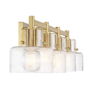 Dover Four Light Bathroom Vanity in Warm Brass