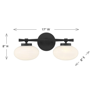 Barrow Two Light Bathroom Vanity in Matte Black
