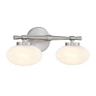 Barrow Two Light Bathroom Vanity in Satin Nickel