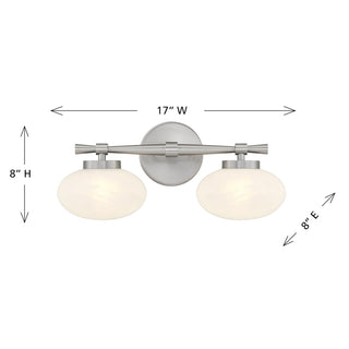 Barrow Two Light Bathroom Vanity in Satin Nickel