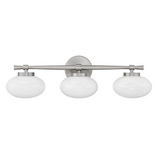 Barrow Three Light Bathroom Vanity in Satin Nickel