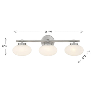 Barrow Three Light Bathroom Vanity in Satin Nickel