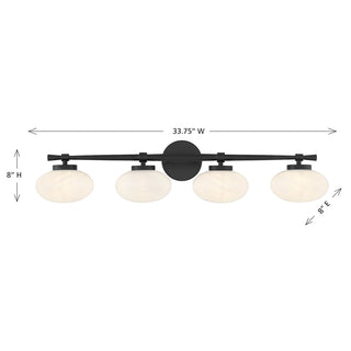 Barrow Four Light Bathroom Vanity in Matte Black