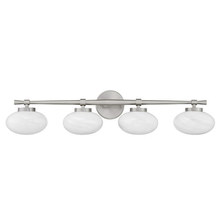 Barrow Four Light Bathroom Vanity in Satin Nickel
