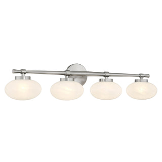 Barrow Four Light Bathroom Vanity in Satin Nickel