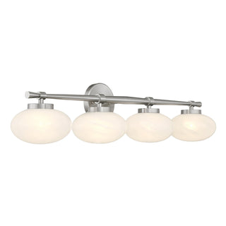 Barrow Four Light Bathroom Vanity in Satin Nickel