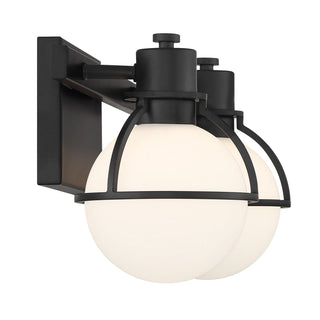Pierce Two Light Bathroom Vanity in Matte Black
