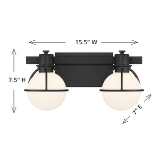 Pierce Two Light Bathroom Vanity in Matte Black