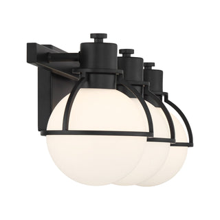 Pierce Three Light Bathroom Vanity in Matte Black