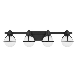 Pierce Four Light Bathroom Vanity in Matte Black