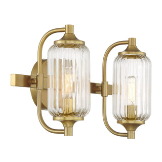 Holton Two Light Bathroom Vanity in Warm Brass
