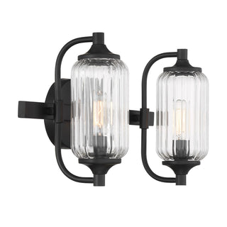 Holton Two Light Bathroom Vanity in Matte Black