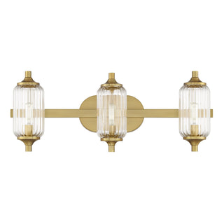 Holton Three Light Bathroom Vanity in Warm Brass