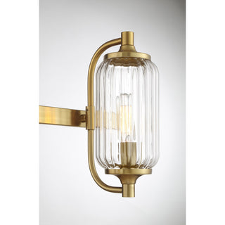 Holton Three Light Bathroom Vanity in Warm Brass