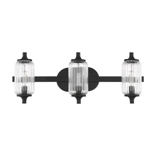 Holton Three Light Bathroom Vanity in Matte Black