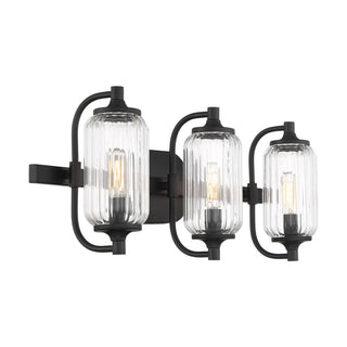 Holton Three Light Bathroom Vanity in Matte Black