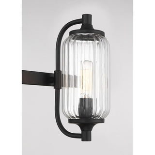 Holton Three Light Bathroom Vanity in Matte Black