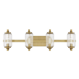 Holton Four Light Bathroom Vanity in Warm Brass