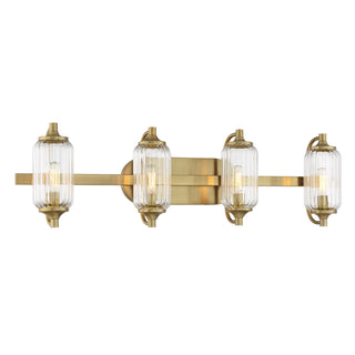 Holton Four Light Bathroom Vanity in Warm Brass